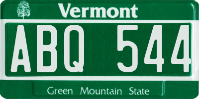 VT license plate ABQ544