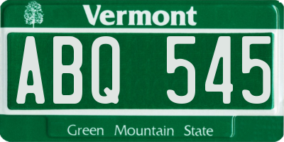 VT license plate ABQ545