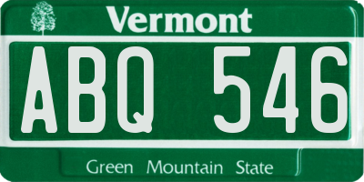 VT license plate ABQ546