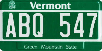 VT license plate ABQ547