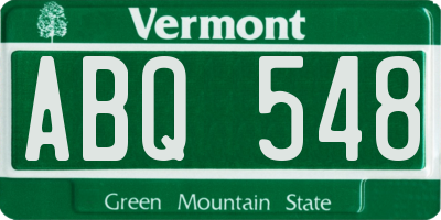 VT license plate ABQ548