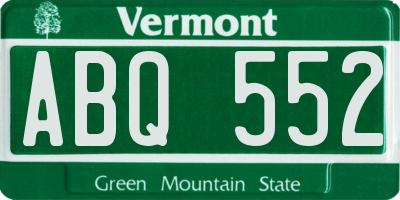 VT license plate ABQ552