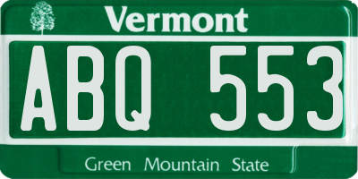 VT license plate ABQ553