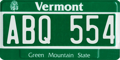 VT license plate ABQ554