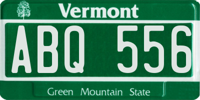 VT license plate ABQ556