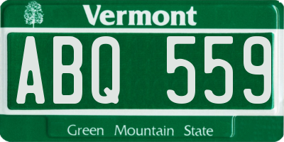 VT license plate ABQ559