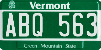 VT license plate ABQ563