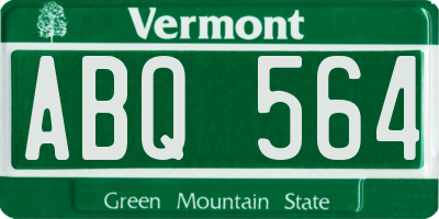 VT license plate ABQ564