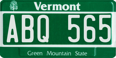 VT license plate ABQ565