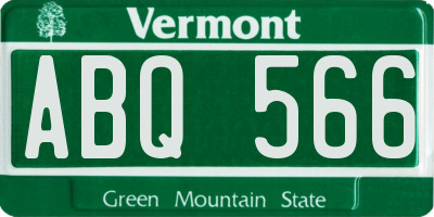 VT license plate ABQ566