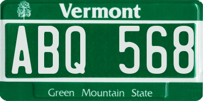 VT license plate ABQ568