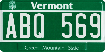 VT license plate ABQ569