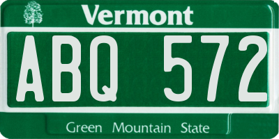 VT license plate ABQ572