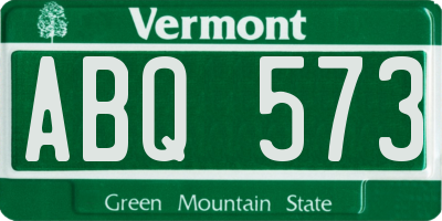 VT license plate ABQ573