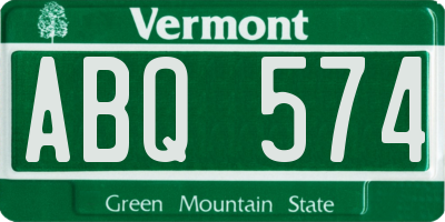 VT license plate ABQ574