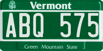 VT license plate ABQ575