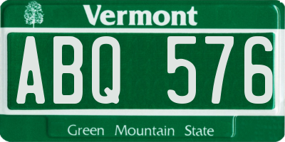 VT license plate ABQ576