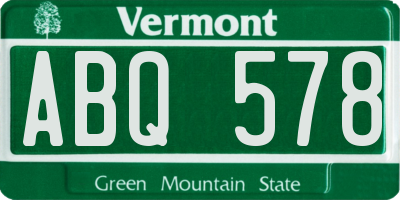 VT license plate ABQ578