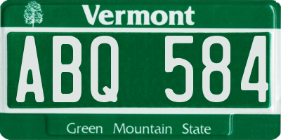 VT license plate ABQ584