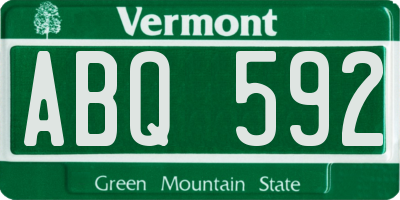 VT license plate ABQ592