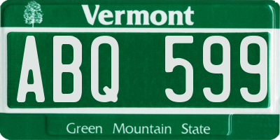 VT license plate ABQ599