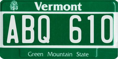 VT license plate ABQ610