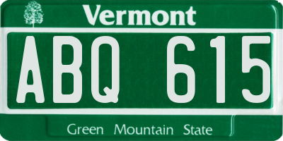 VT license plate ABQ615