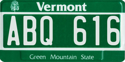 VT license plate ABQ616