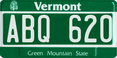 VT license plate ABQ620