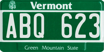 VT license plate ABQ623