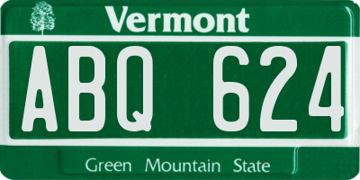 VT license plate ABQ624