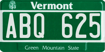 VT license plate ABQ625