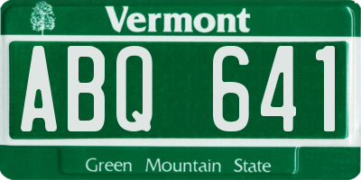 VT license plate ABQ641