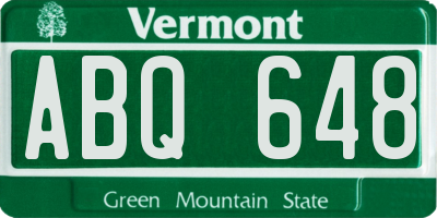 VT license plate ABQ648