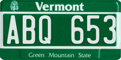 VT license plate ABQ653