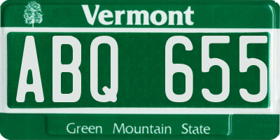 VT license plate ABQ655