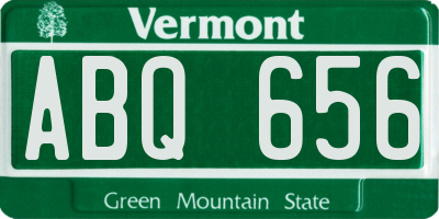 VT license plate ABQ656