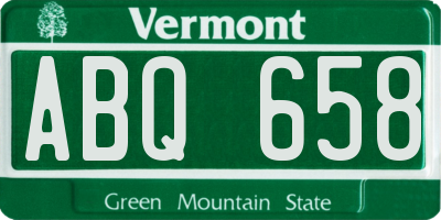 VT license plate ABQ658