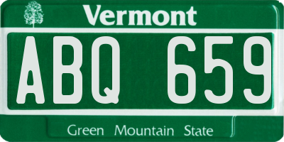 VT license plate ABQ659