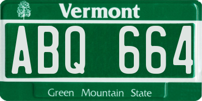 VT license plate ABQ664