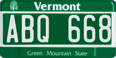 VT license plate ABQ668