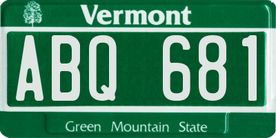 VT license plate ABQ681