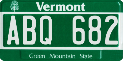 VT license plate ABQ682