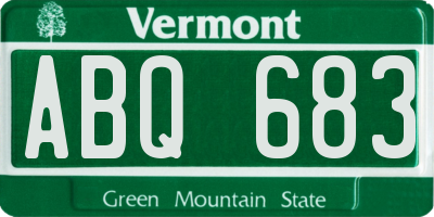 VT license plate ABQ683