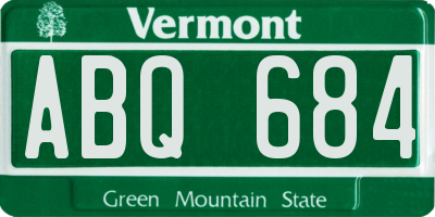 VT license plate ABQ684