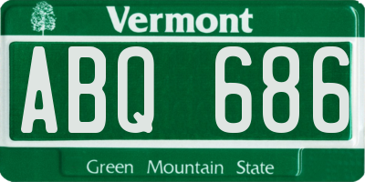 VT license plate ABQ686