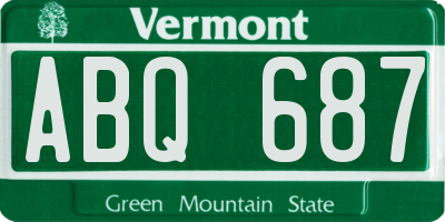 VT license plate ABQ687