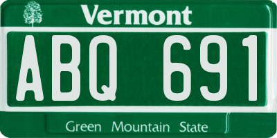 VT license plate ABQ691