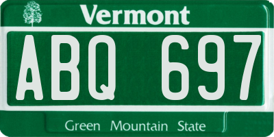 VT license plate ABQ697