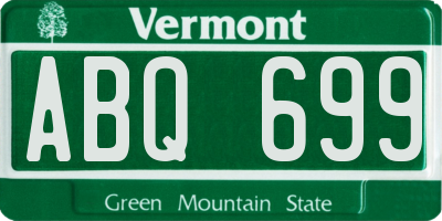 VT license plate ABQ699